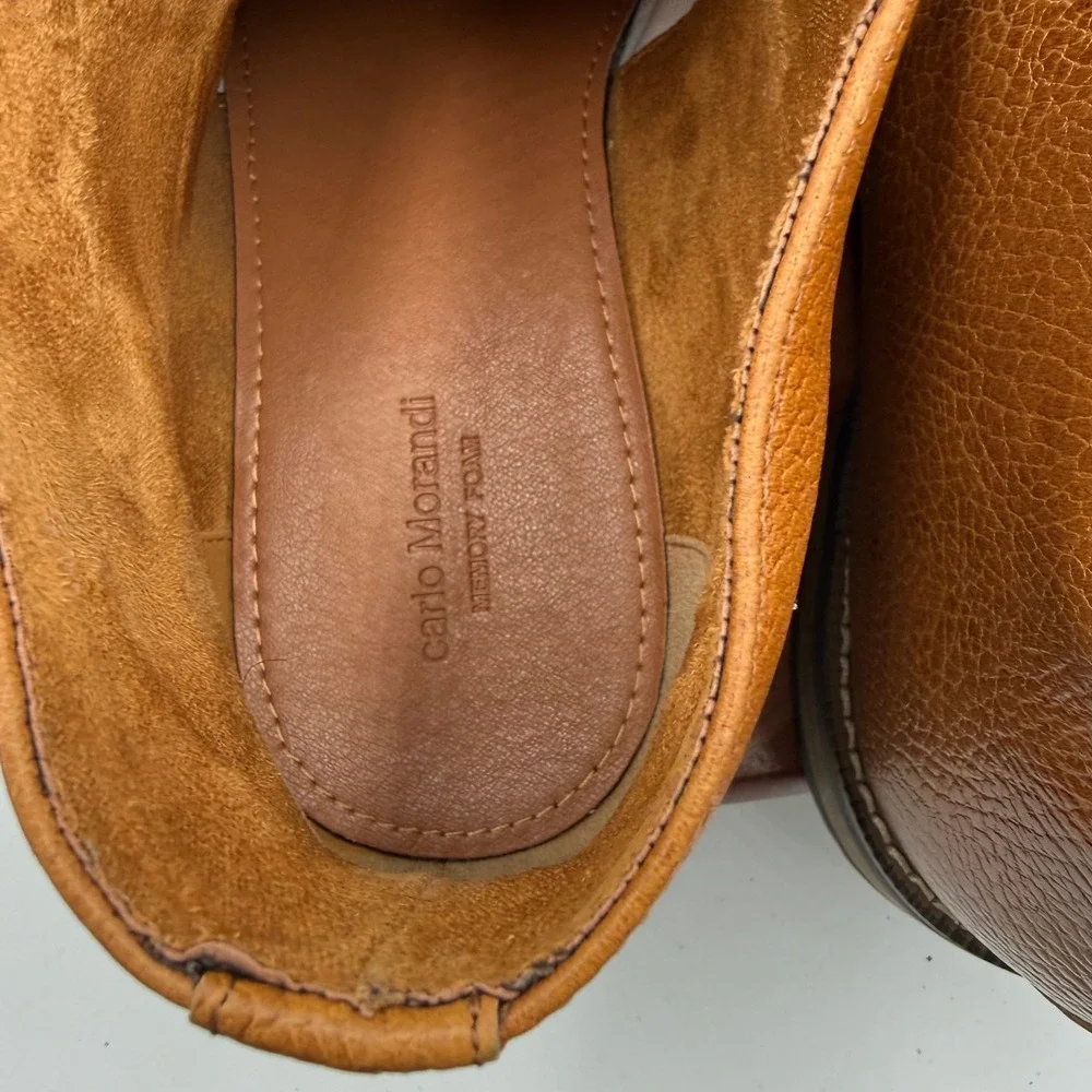 Carlo Morandi Mens Leather Lace Up Chukka Boots Memory Foam MB983630P-6 Size 10D